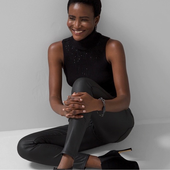 ⭐️NEW⭐️White House Black Market (WHBM) Beaded Mock Neck Sweater - Picture 2 of 10